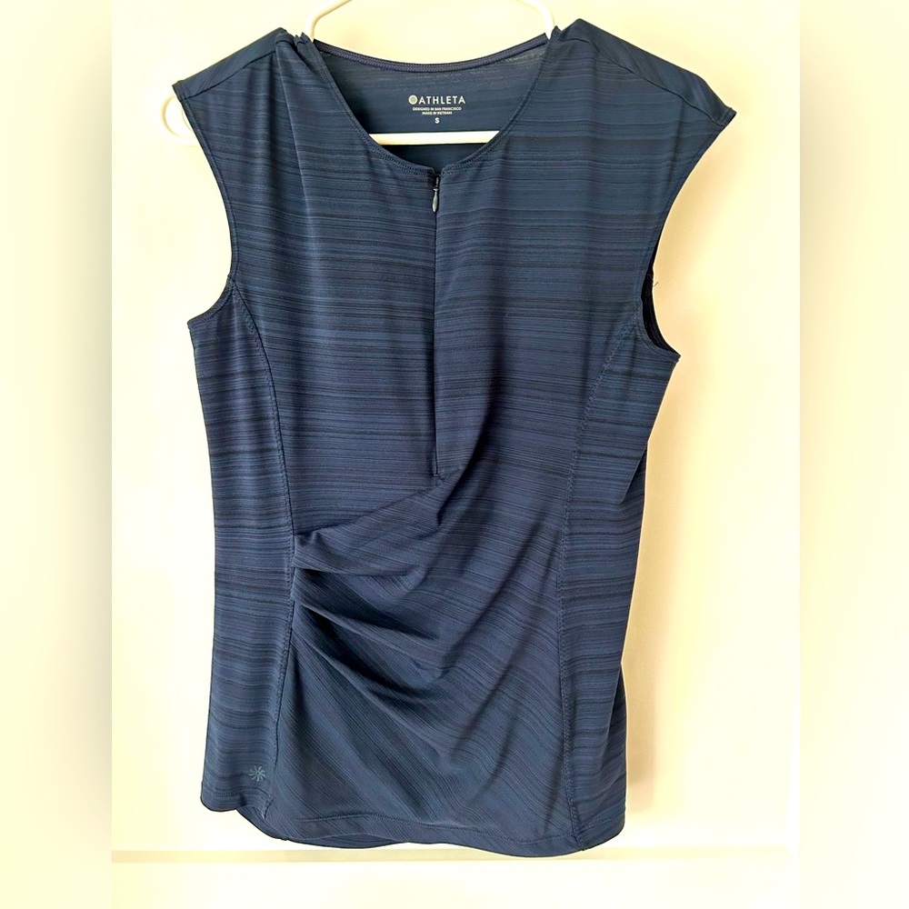 Athleta Sleeveless Quarter Zip UPF Workout Top